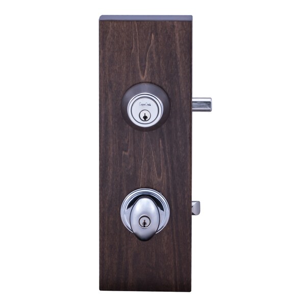 Egg Keyed Entry Knob Single Cylinder Deadbolt, Polish Stainless Combo